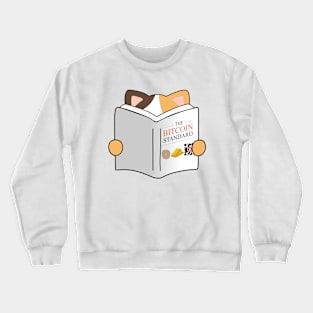 Cat reading The Bitcoin Standard Crewneck Sweatshirt